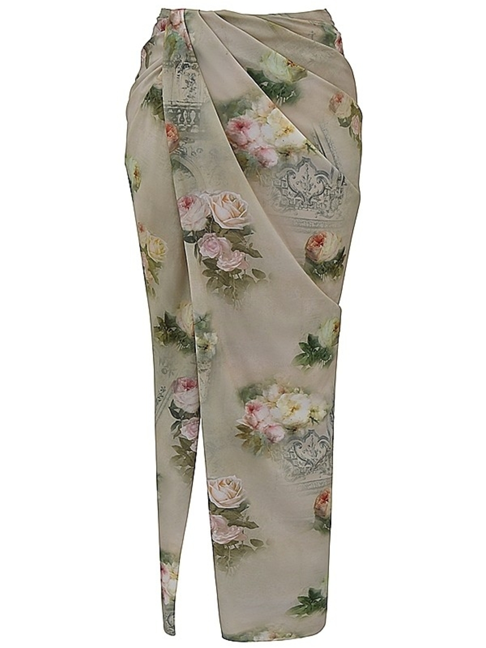 NWOT House of CB Vesper Vintage Floral Maxi Skirt XS Side Slit, Wrapped Style